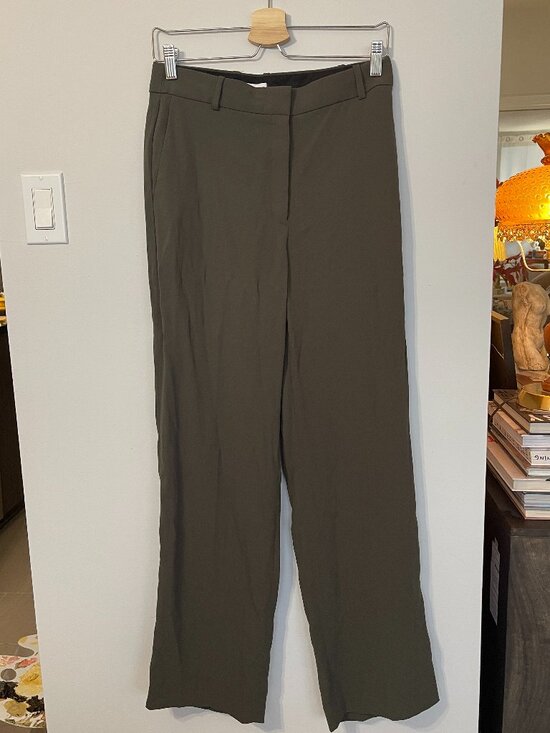 Babaton Pants - ARITZIA BABATON AGENCY TROUSERS IN KHAKI GREEN SIZE 6